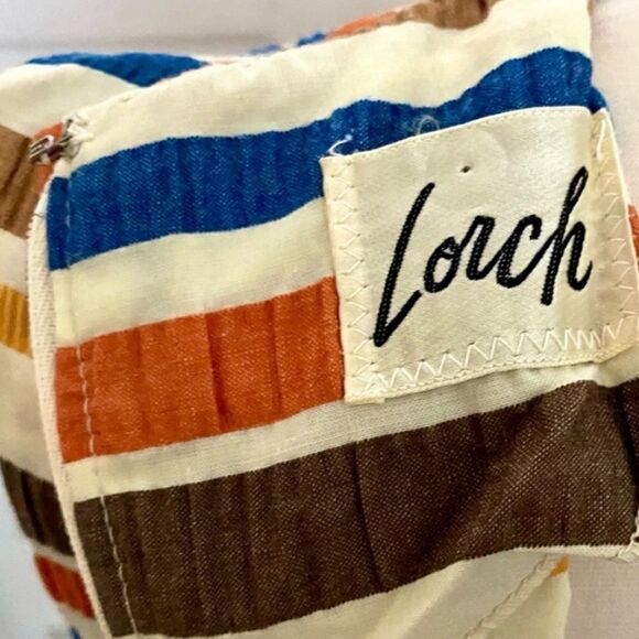 True Vintage MCM 1950s Rainbow Stripe Ruffle Midi Pin-Up Gal Sun Dress - Picture 8 of 8